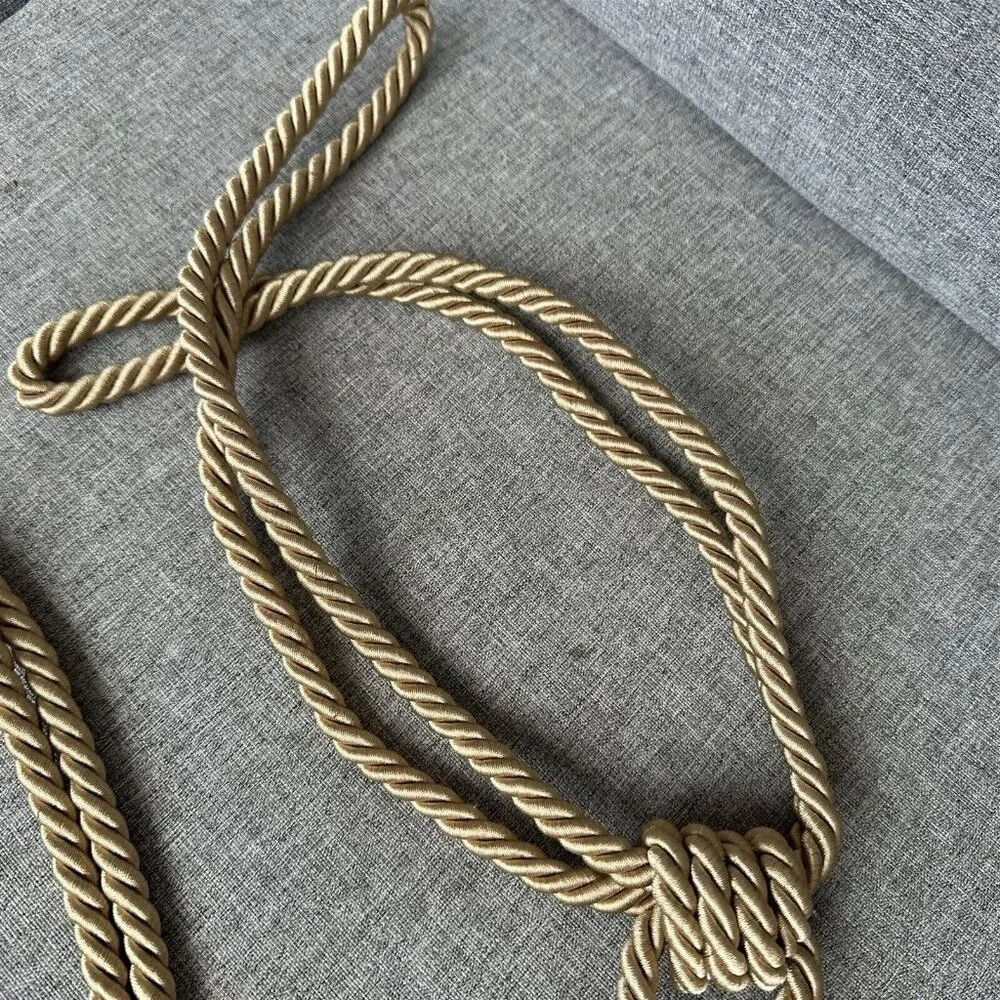 Set of 2 Curtain TiebackTASSEL Rope Cord Gold Thick